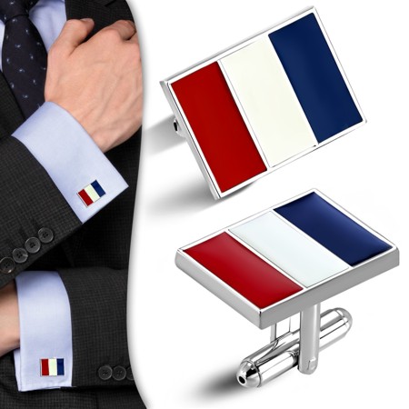 Flag of France Stainless Steel Cufflinks - Click Image to Close